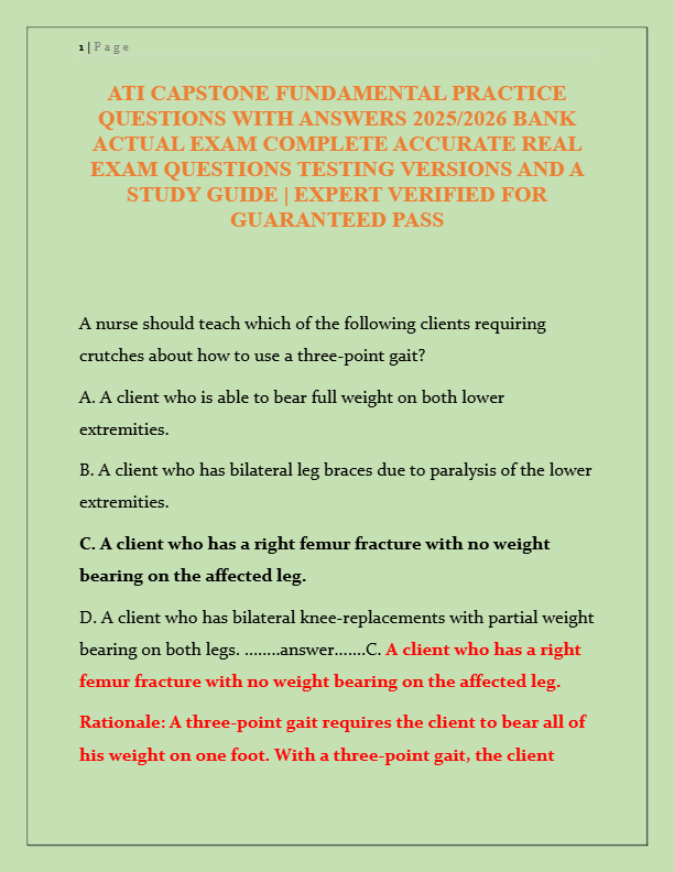 ATI Capstone Fundamentals Practice Questions & Answers 2025 | Complete Study Guide & Verified Test B