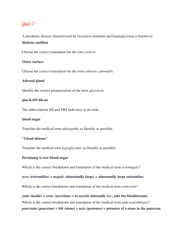 IvyTech HSHL 101 Medical Terminology Final Exam Practice