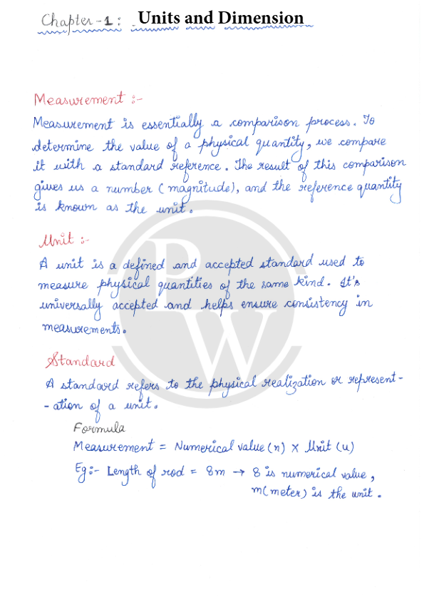 Units and Dimension