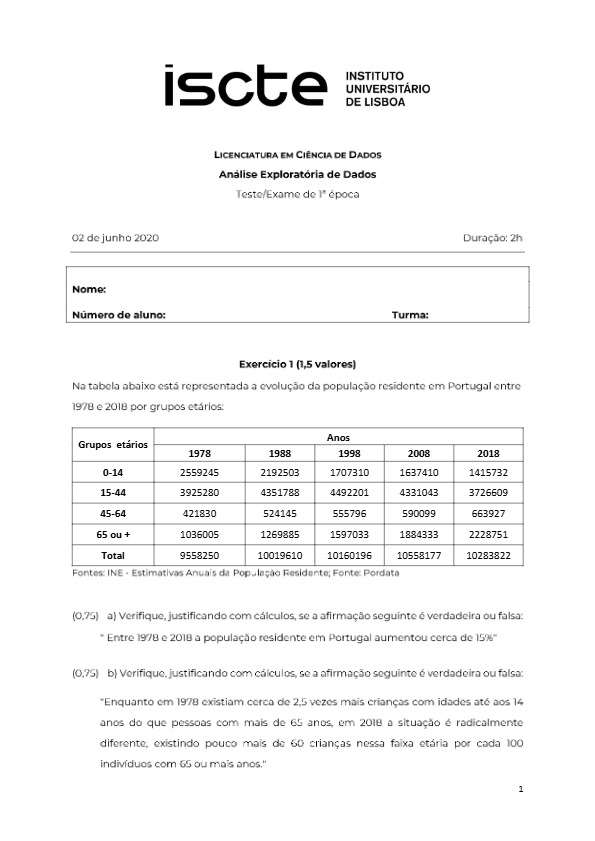 Exame 1ª fase AED 2019-2020