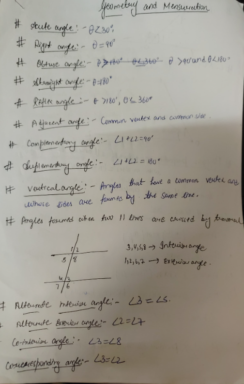 GEOMETRY MATHS FORMULA