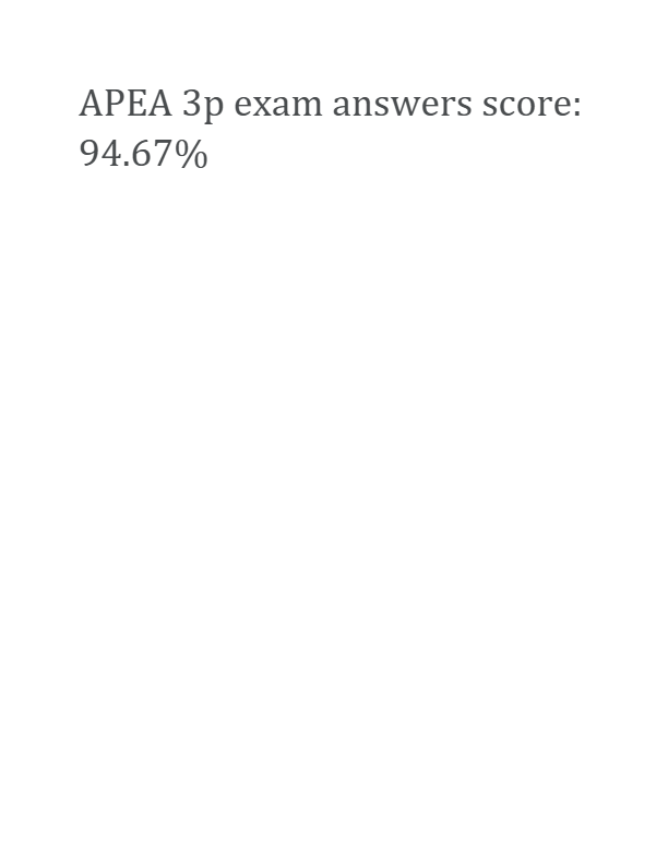 APEA 3p exam answers latest!!