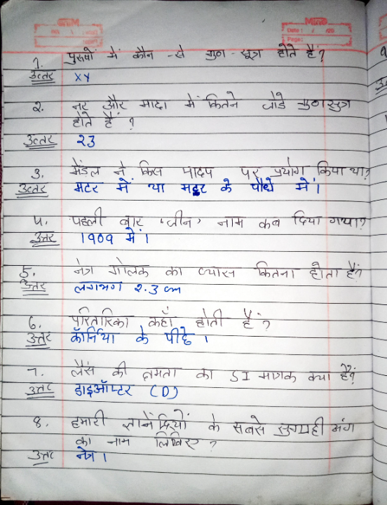 Science Shor Answer Type questions for 10th class