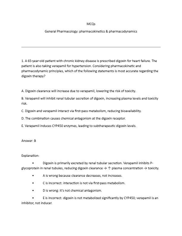 General Pharmacology: 30 MCQs for Chapters 1–5 – Medical Students’ Practice