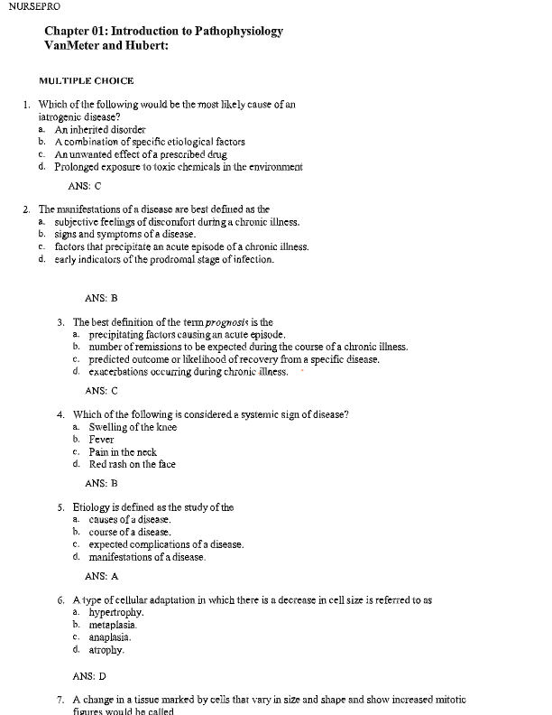 Test Bank for Understanding Pathophysiology 7th Edition | Huether & McCance | Chapters 1–44 | Comple