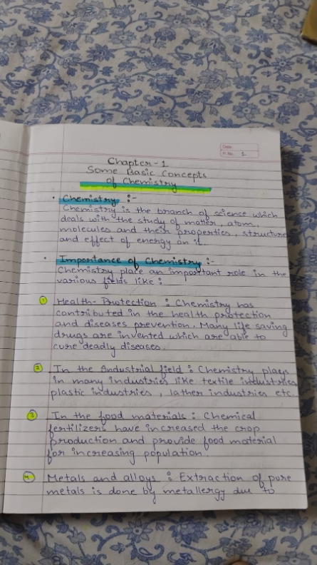 Class 11 Chemistry Chapter 1 – Some Basic Concepts of Chemistry | Handwritten Notes (CBSE)