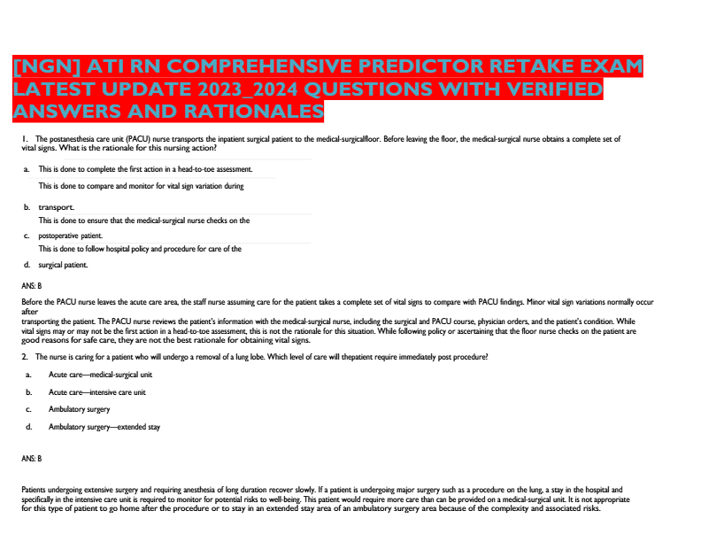 ngn ati rn comprehensive predictor retake exam latest update 2025 2026 questions with verified ansT5