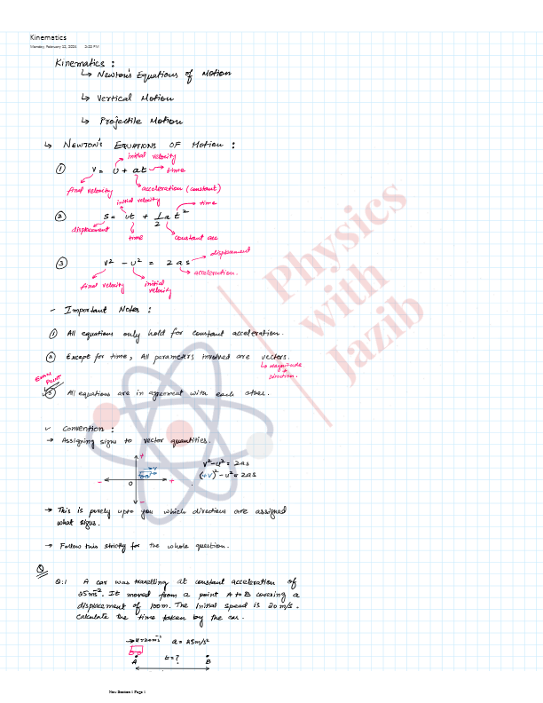 AS Physics Kinematics Complete Crash Course
