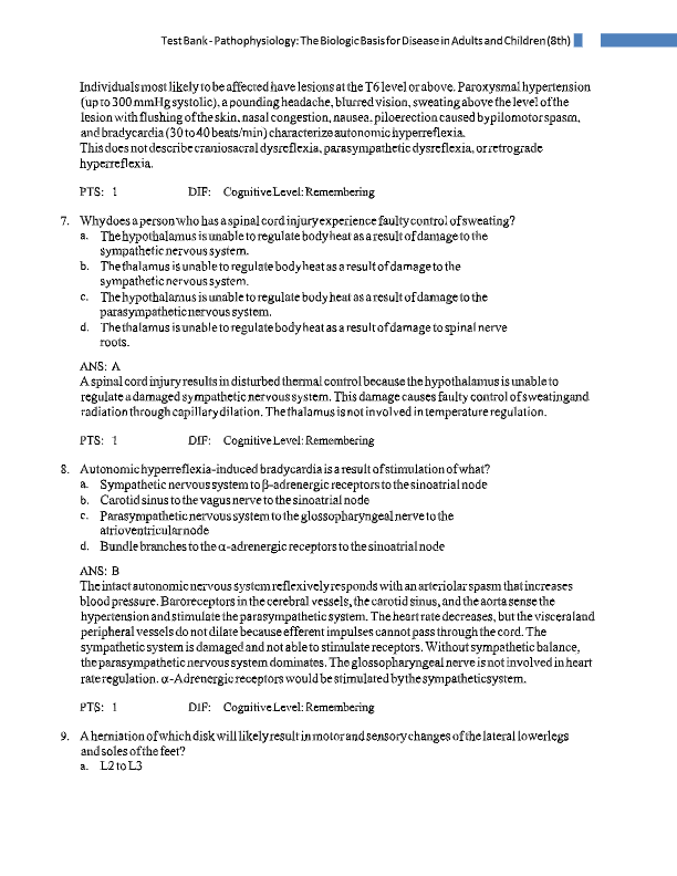 Pathophysiology The Biologic Basis for Disease 8th Edition Test Bank | Chapters 1–50 | McCance & Hue