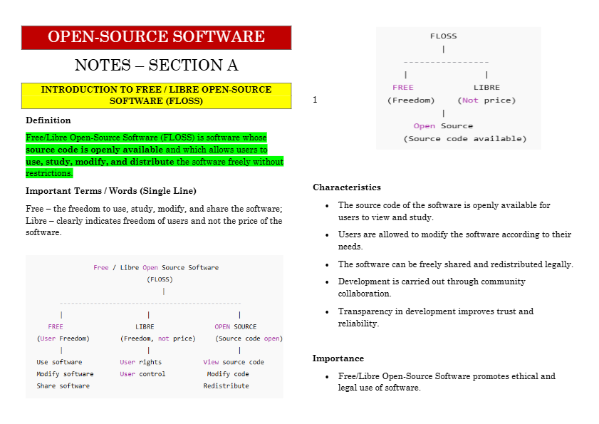 Open System Software – Complete Notes (All Sections)