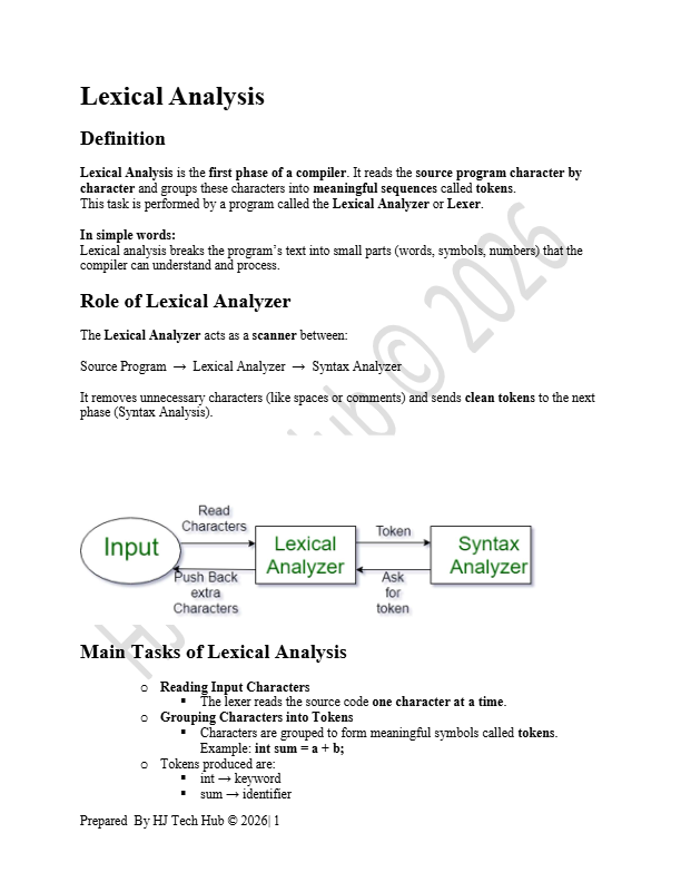 Lexical Analysis