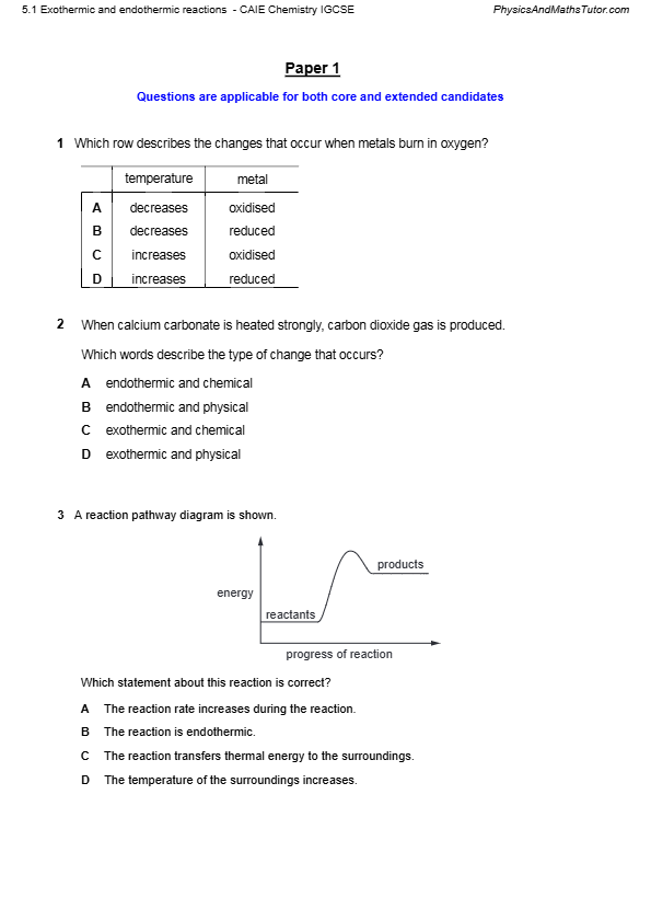 Chemistry IGCSE