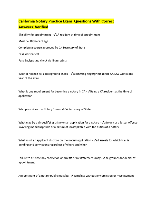 California Notary Public Practice Exam 2025 – Complete Study Guide & Verified Answers