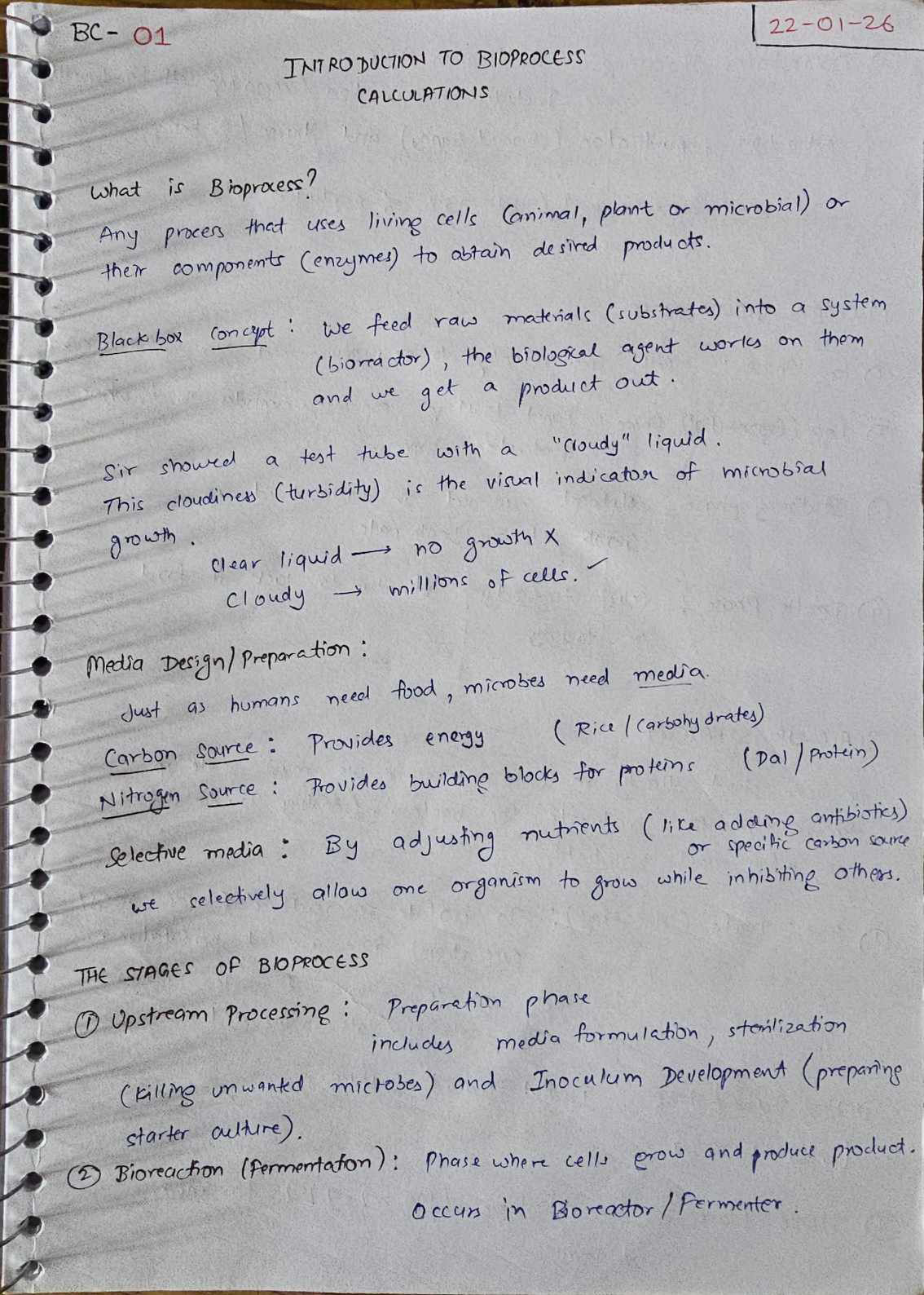 BIOPROCESS CALCULATION BASIC NOTES -40 PAGES