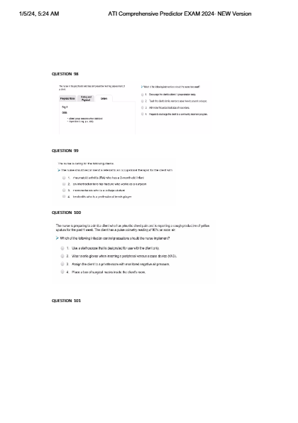 Ati comprehensive predictor exam 2025 new version,.,