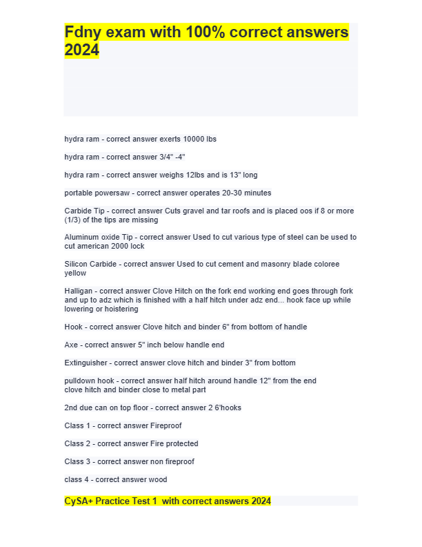 FDNY Exam Prep 2025–2026: 100% Pass Guarantee with Latest Questions & Answers Guide